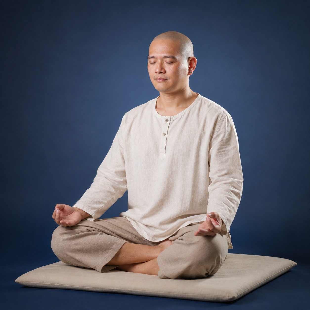 講師黃光佑於打坐中